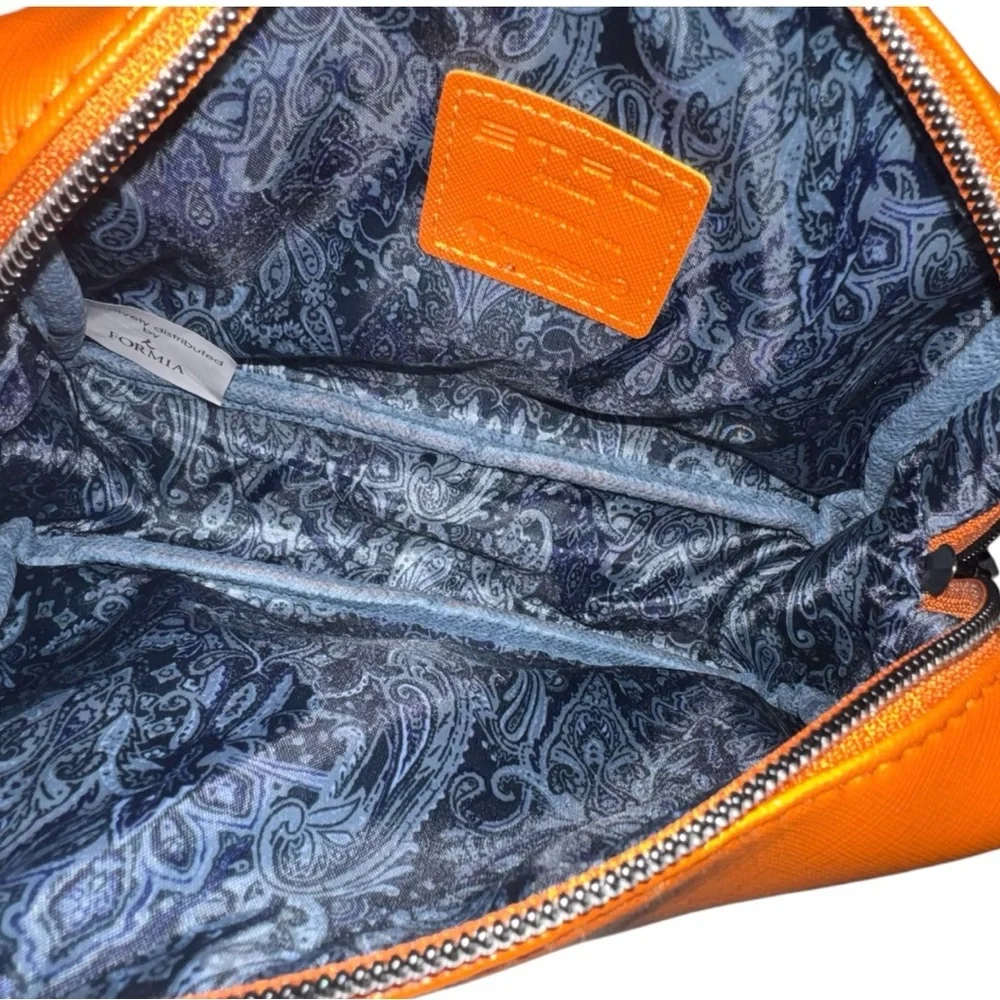 NWT Etro Vanity Case in Orange w/ Black Strap - see description